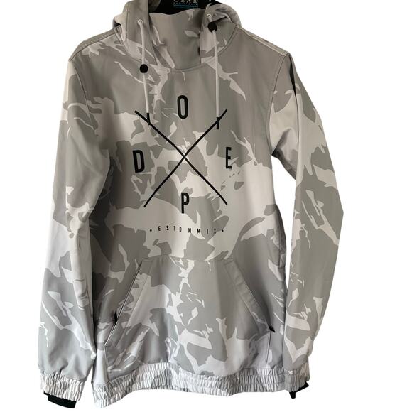 Dope Yeti Snowboard Jacket Gray White Camo Size Small Outdoor Ski - Picture 1 of 8